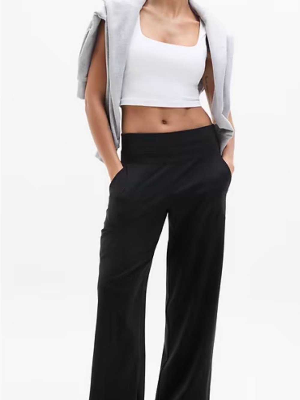 Athleta Black High-Waist Wide-Leg Pants - Picture 3 of 13